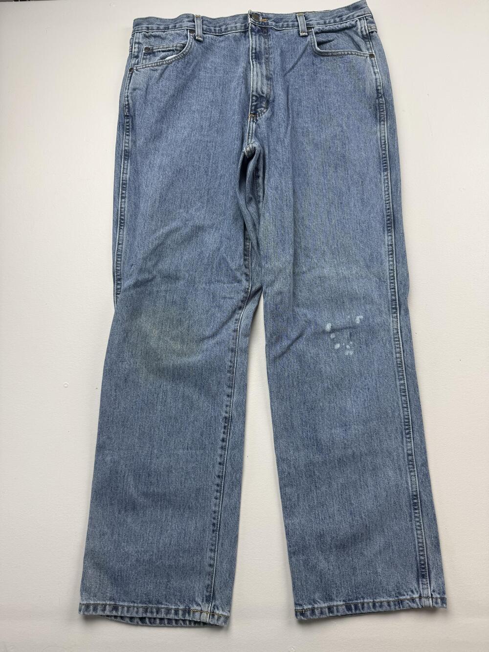 RedHead Jeans Mens 38x32 Blue Light Wash Denim Relaxed Straight Outdoor Work